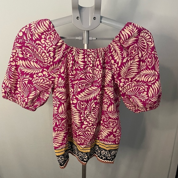 LOFT Palm Bubble Sleeve Square Neck Blouse Size petite XS - Picture 5 of 6